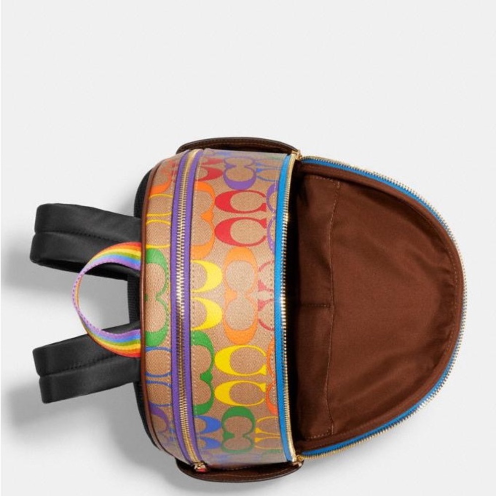NWT $428 RARE RAINBOW PRIDE AUTHENTIC COACH COLORFUL SIGNATURE BACKPACK - Picture 4 of 6